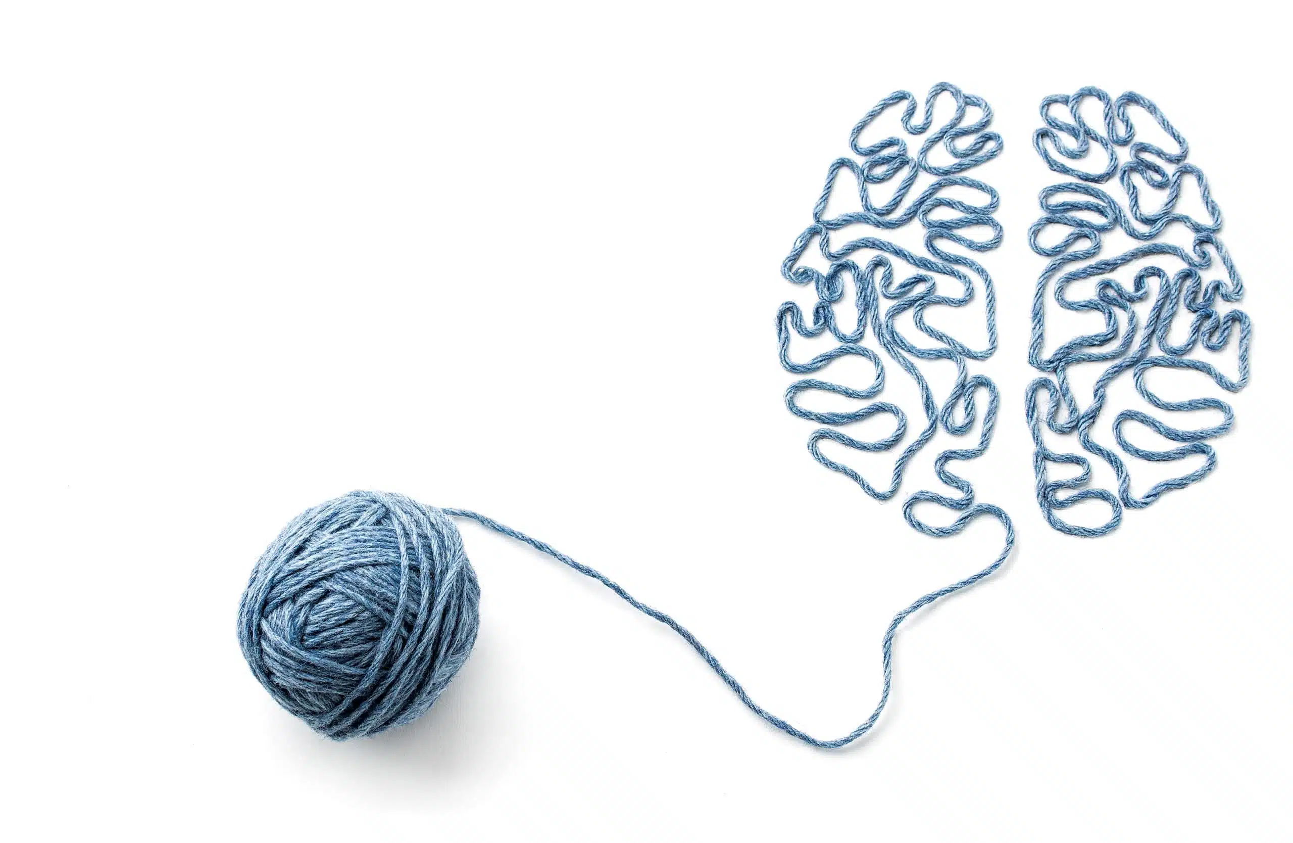Pelote de laine et de fil en forme de cerveau