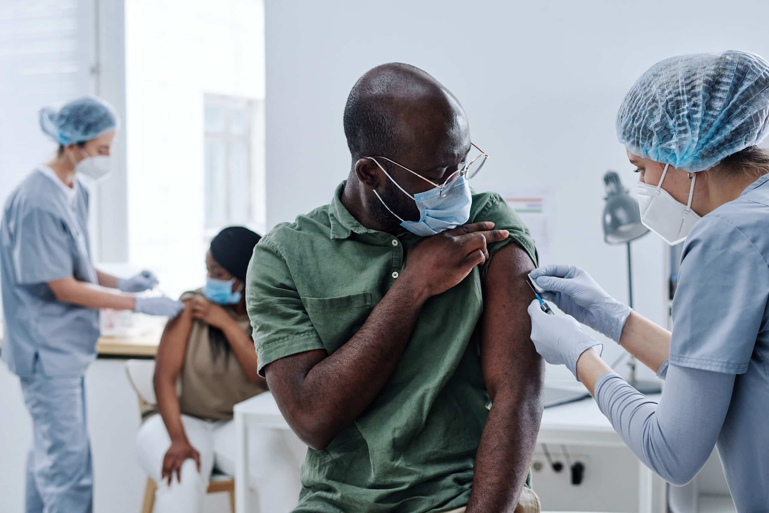 Man getting vaccine from coronavirus